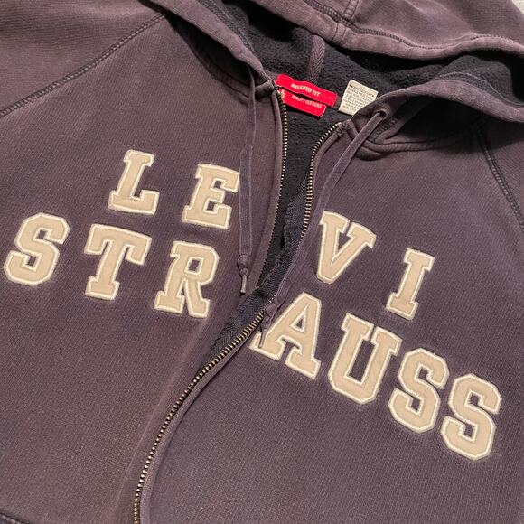 Vintage Levi's Levi Strauss Spellout Embroidered Hoodie Sweatshirt XL 90s Y2K - Picture 3 of 14